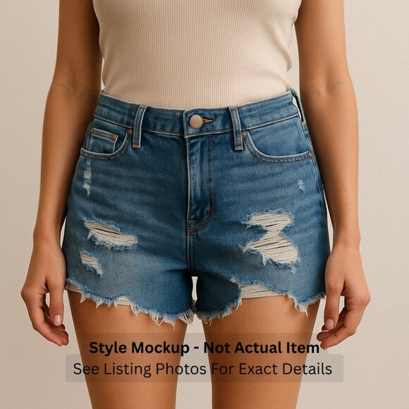 Universal Thread Distressed Denim Shorts | Size 8 | Casual Summer Staple | Free - Picture 1 of 8